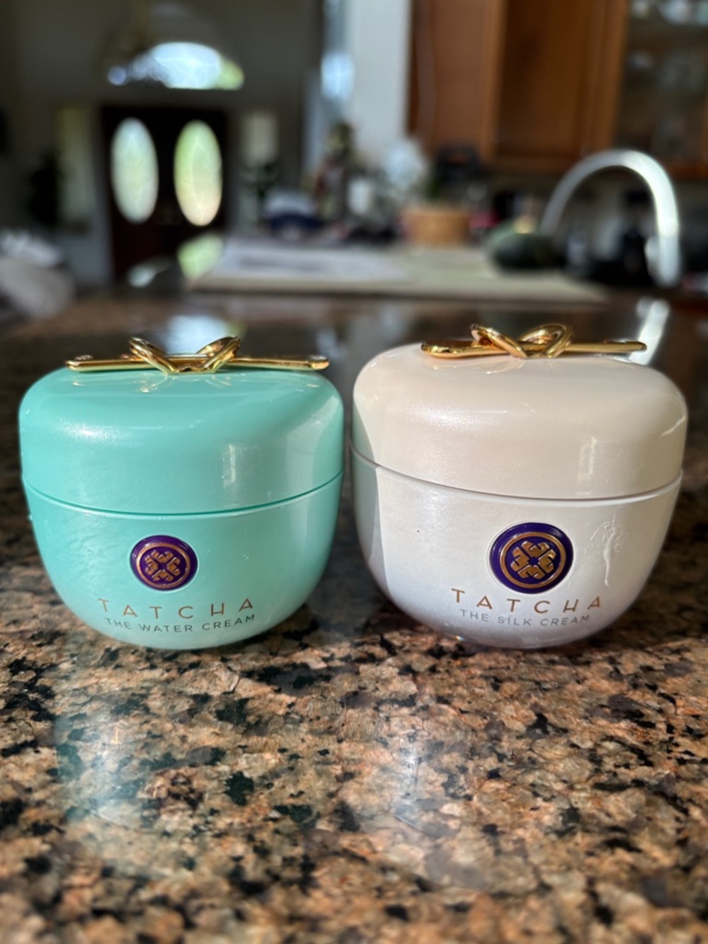 Tatcha Face Cream Duo — Aqua & Cream Decorative  entry jars
